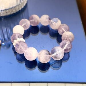 Elegant Purple Natural Crystal Beaded Bracelet